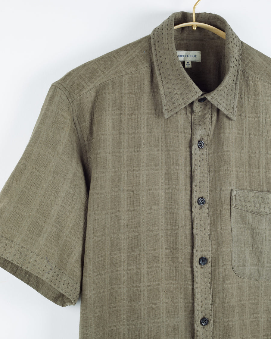 S/S Kabir Shirt in Mockleno Hatch Check Sage