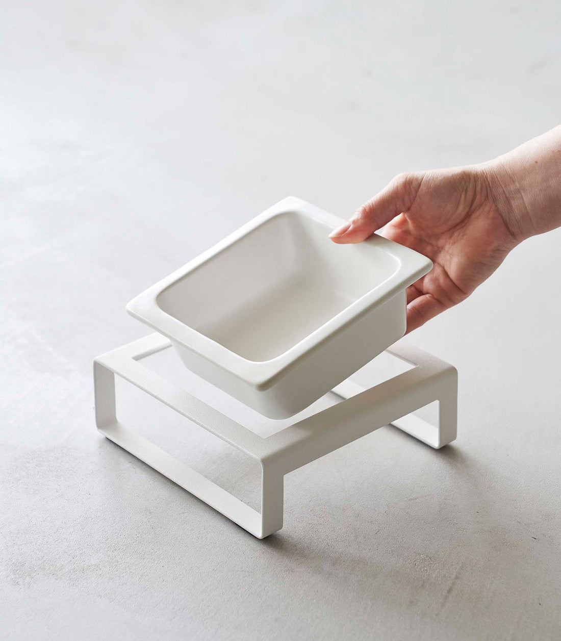 Single Pet Food Bowl - Steel + Ceramic