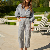 Mallorca Pant in Linen Jacquard