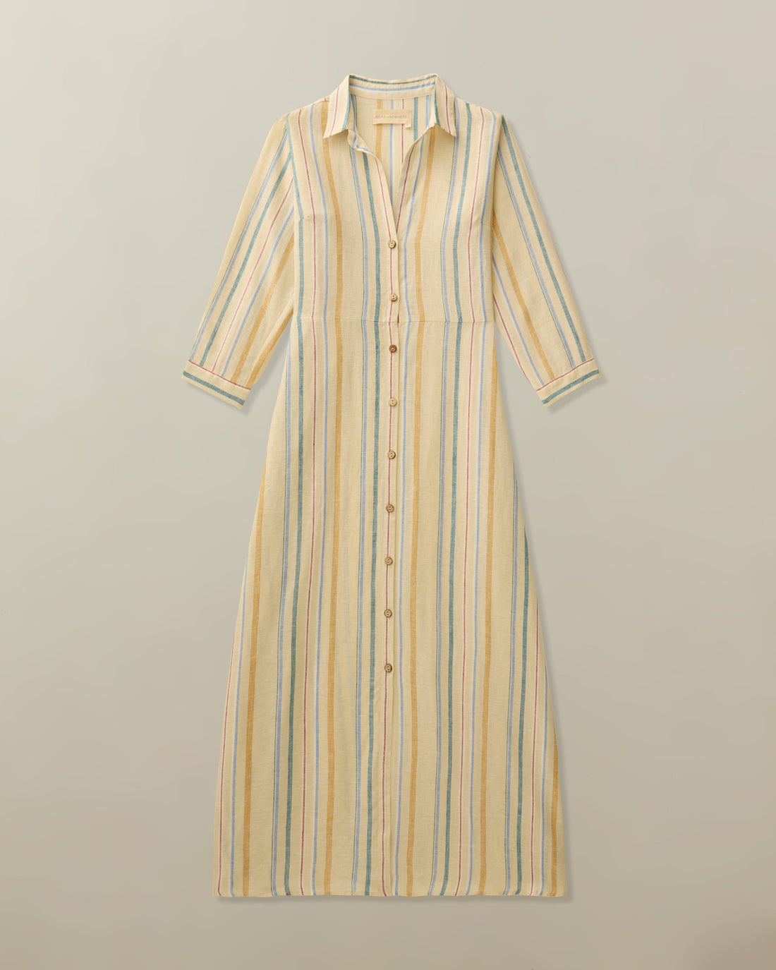 Puglia Dress in Striped Linen