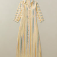 Puglia Dress in Striped Linen