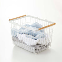 Wire Basket - Two Sizes - Steel + Wood