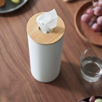 Round Tissue Case - Steel + Wood