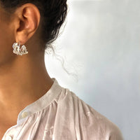 Banksia Hoop Earrings - Silver