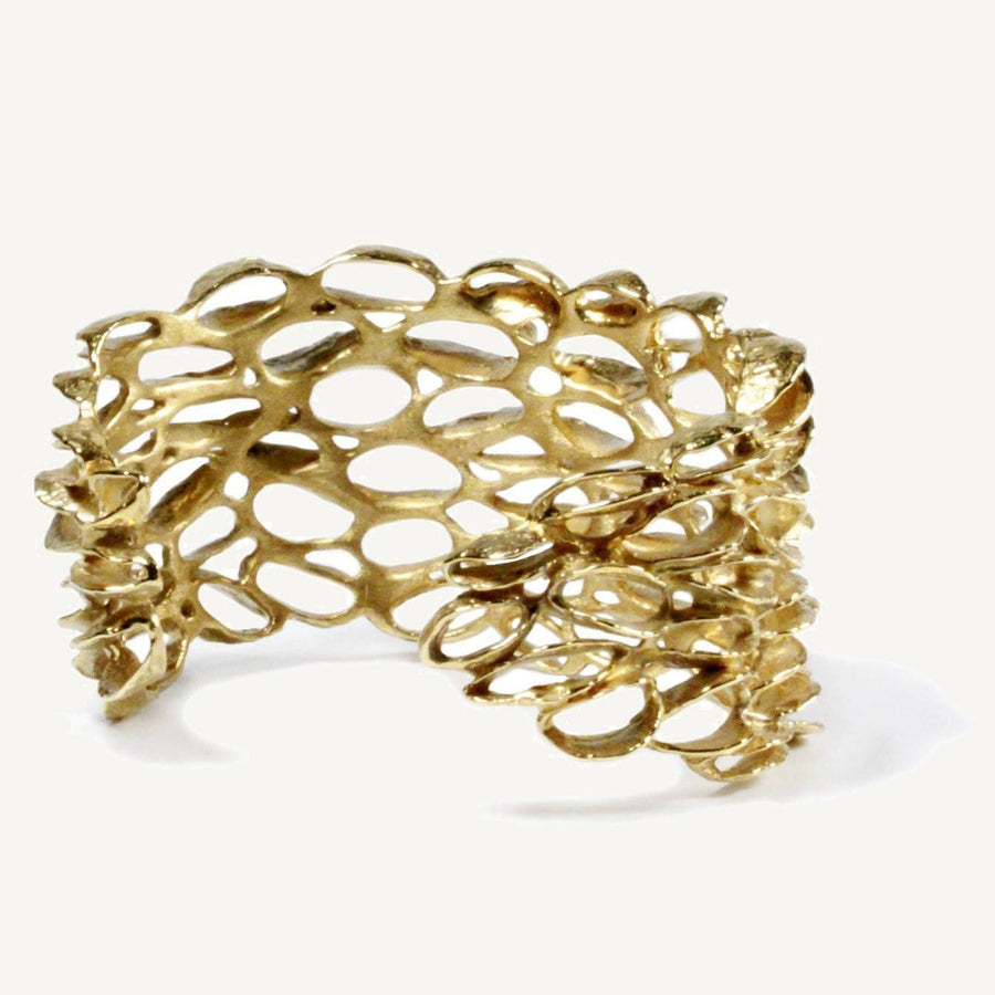 Xlarge Banksia Cuff Bracelet - Yellow Bronze