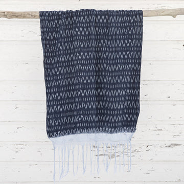 Peruvian Indigo Ikat Throw Siete