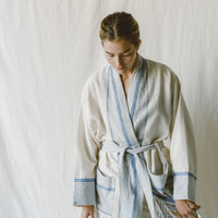 Ivory Blue Tribeca Long Bathrobe