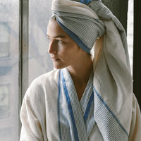 Ivory Blue Tribeca Towel