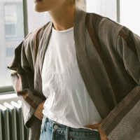 Brown Grey Nomad Long Bathrobe