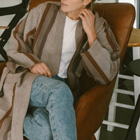 Brown Grey Nomad Long Bathrobe