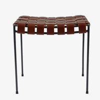 Double Rail Woven Leather Stool