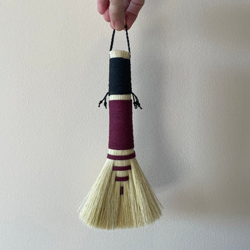 Agave Table Broom - Burgundy & Black