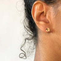 Tiny Leaf Earrings - Yellow Bronze