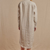 Women's Striped Montauk Shirt Dress in Linen - Final Sale