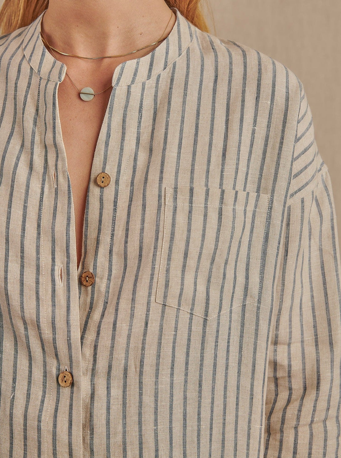 Women's Striped Montauk Shirt Dress in Linen - Final Sale
