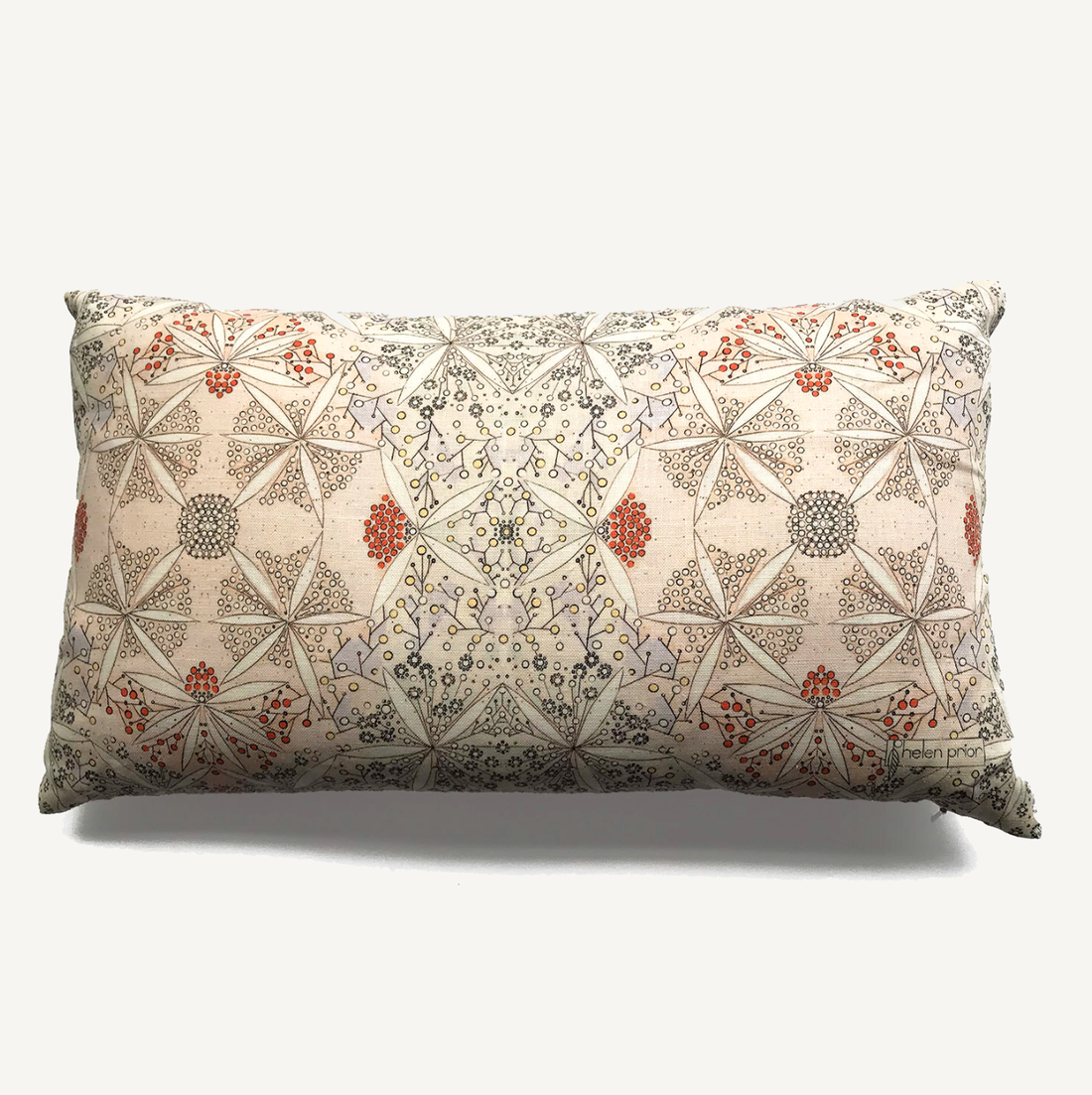 Bloomful Journey Reversible Pillow 24"x14" Soft Vermillion