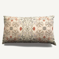 Bloomful Journey Reversible Pillow 24"x14" Soft Vermillion