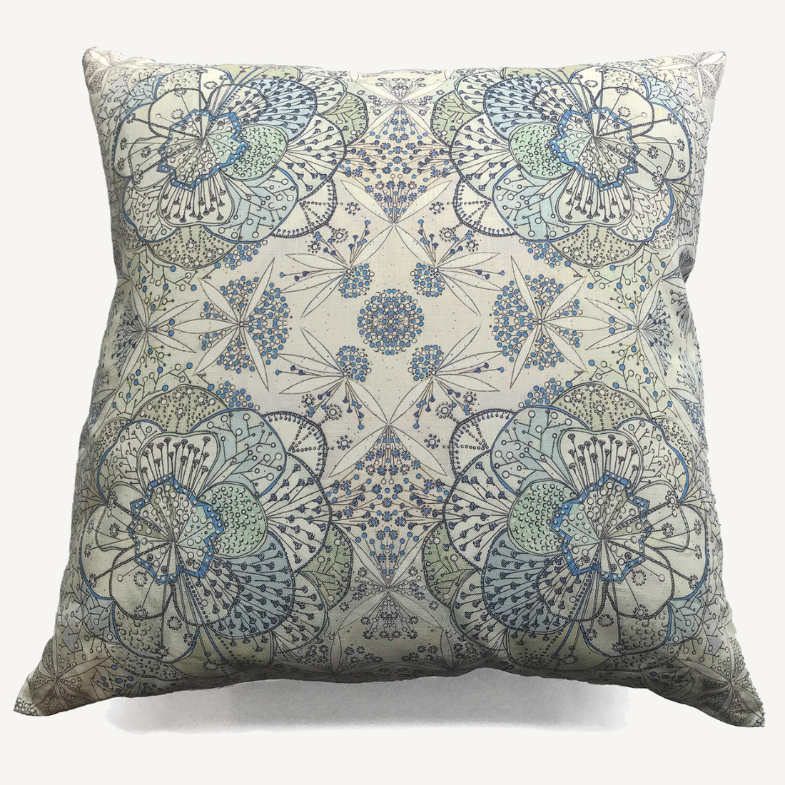 Bloomful Journey Reversible Pillow 26"x26" Powder Blue