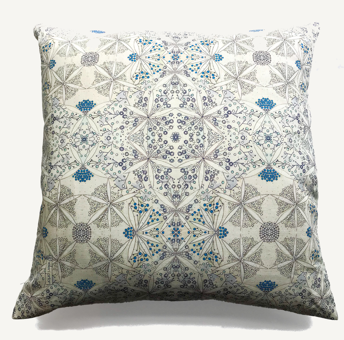 Bloomful Journey Reversible Pillow 26"x26" Powder Blue