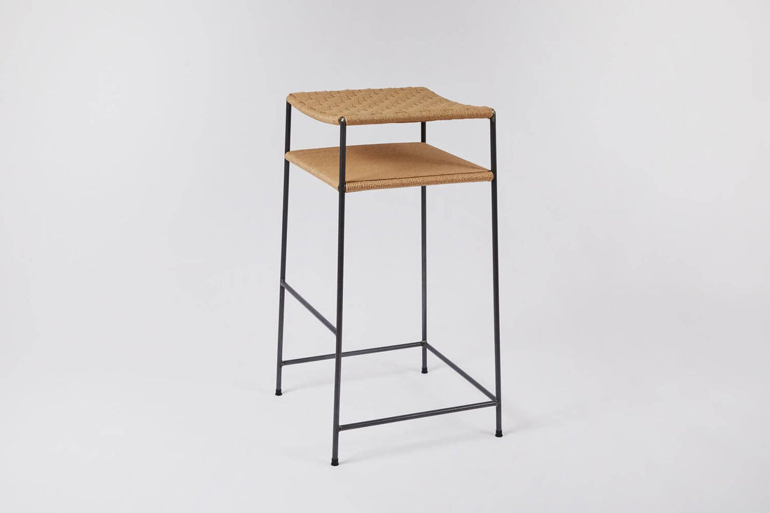 Grid Weave Danish Cord Bar Stool