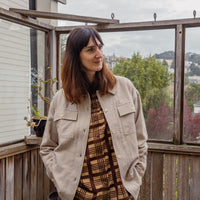 Rasha Overshirt Jacket in Beige Cotton Wool