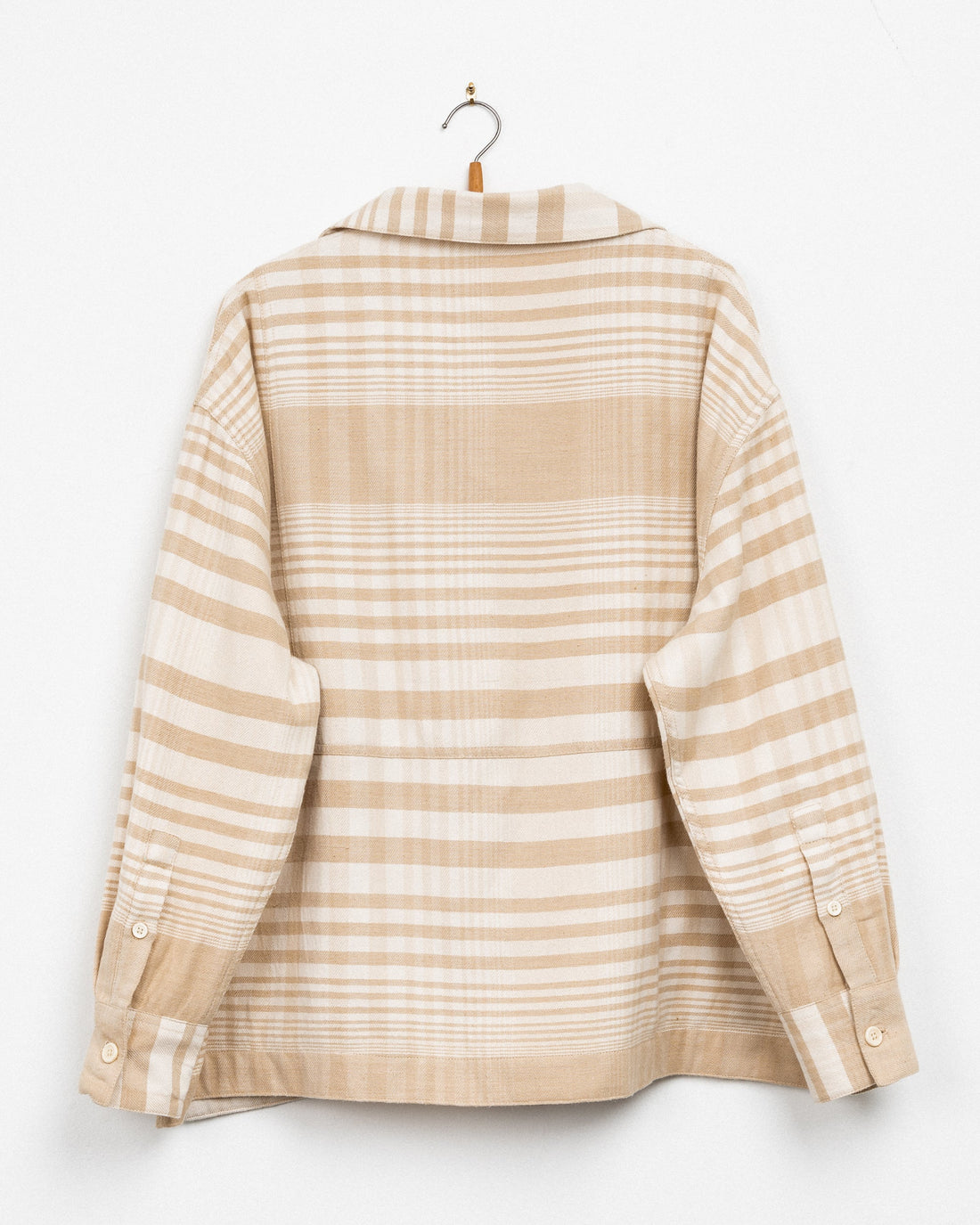 Rasha Overshirt Jacket in Sand Cloud Plaid