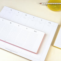 Weekly Desk Planners edged in Gold, Yellow, or Blush