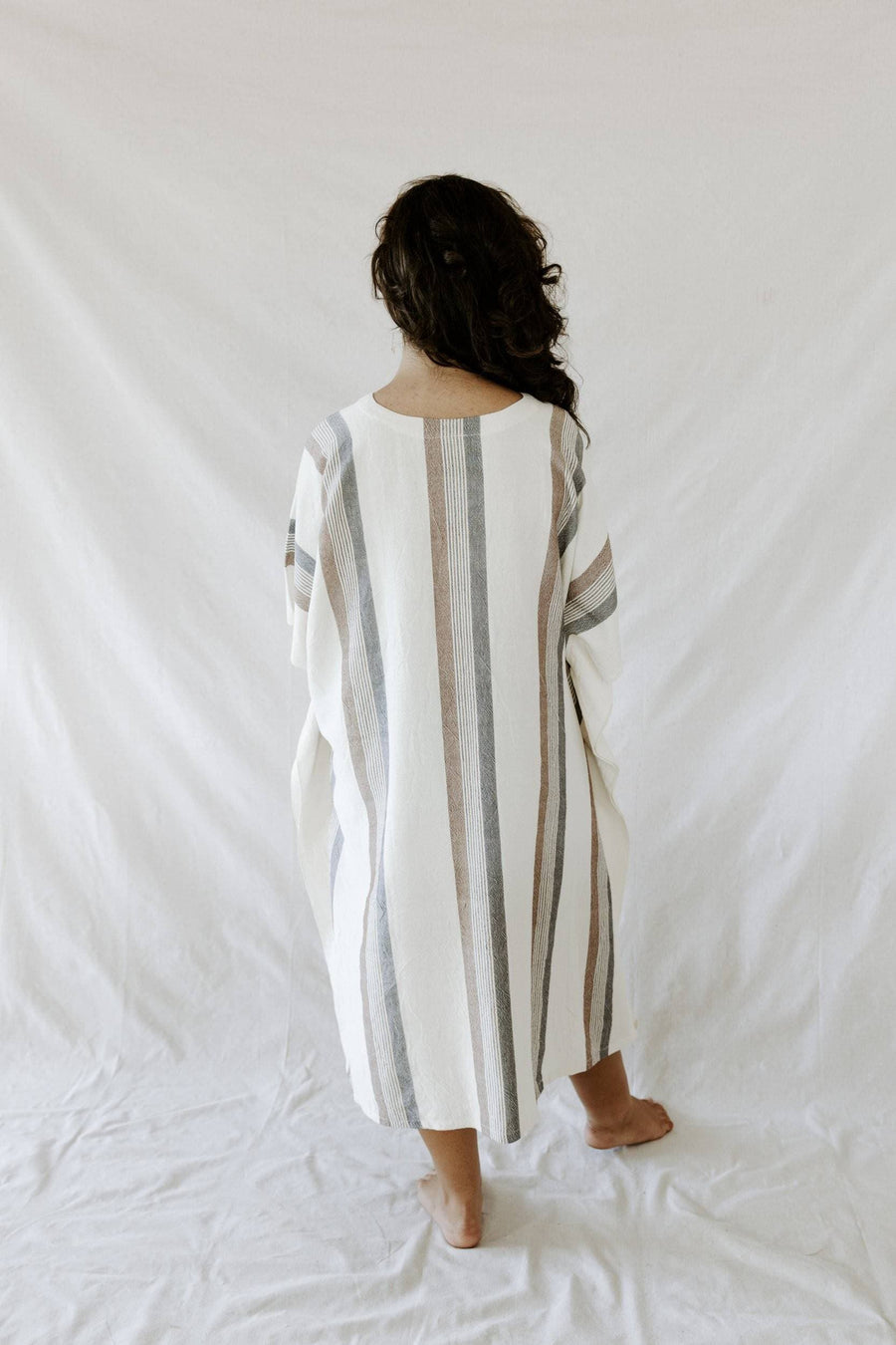 Brown Cream Nomad V-Neck Kaftan