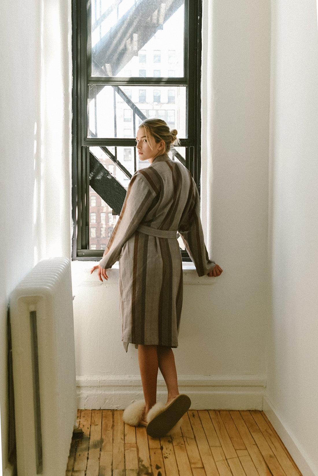 Brown Grey Nomad Long Bathrobe