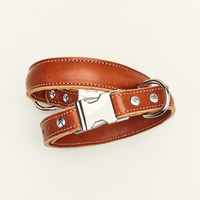 Ruby Leather Dog Collar