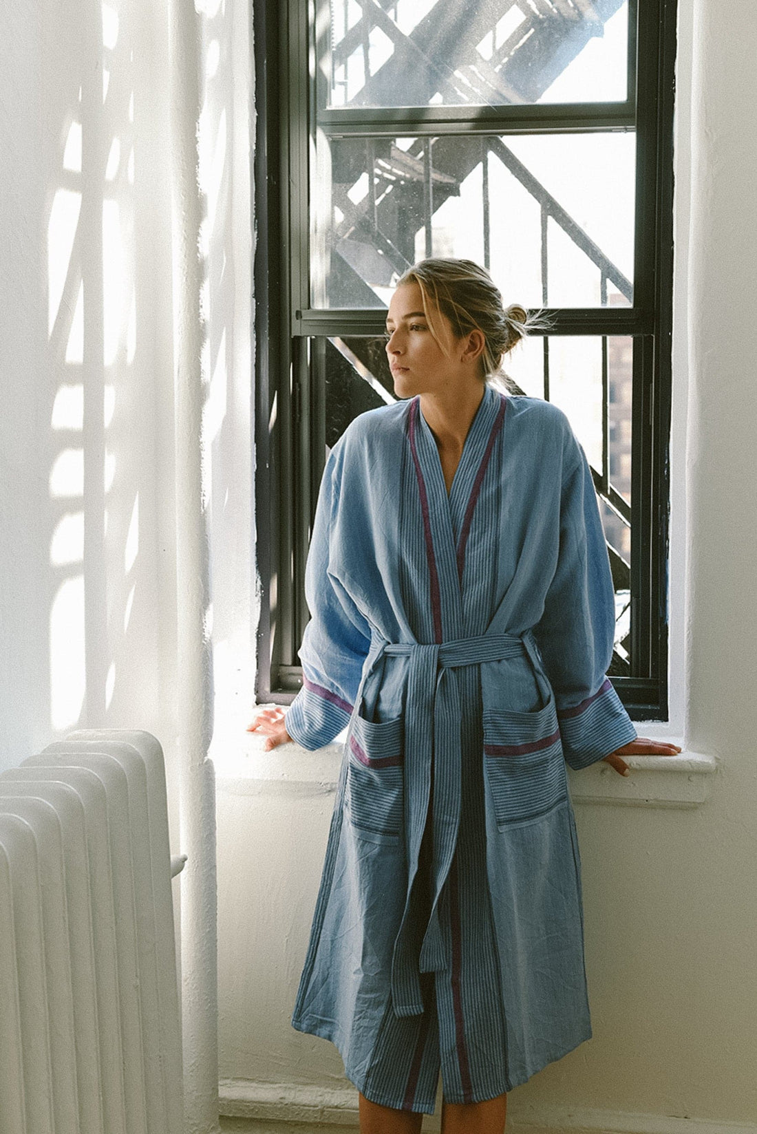 Denim Wash Tribeca Long Bathrobe