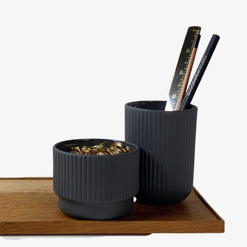 Ceramic Desk Set, Basalt