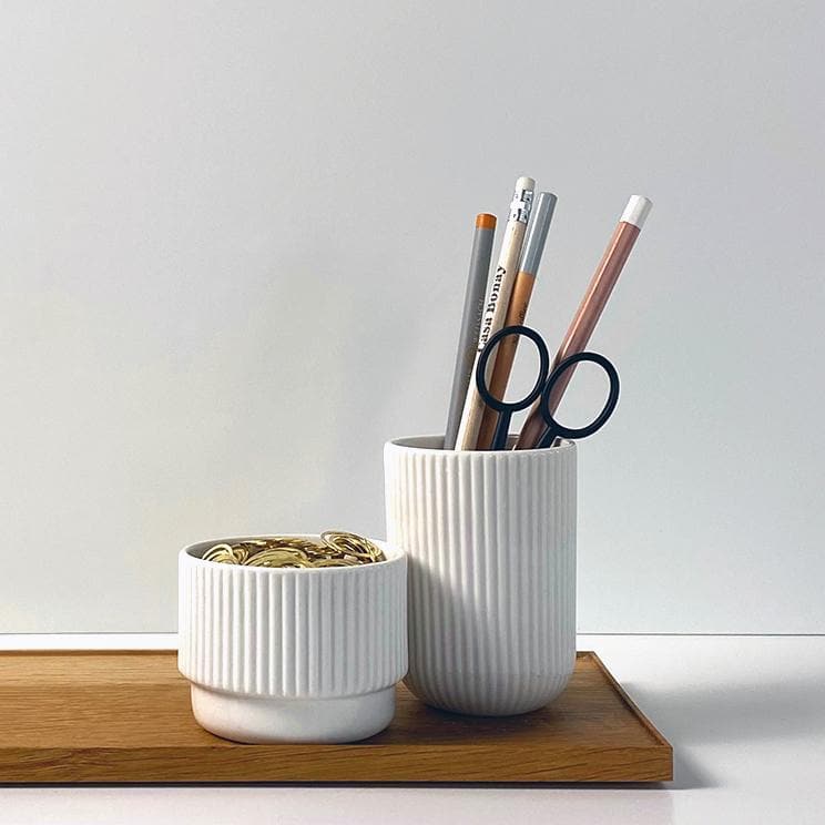 Ceramic Desk Set, Milk White