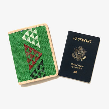 #001 Green Sabra Silk Passport Wallet