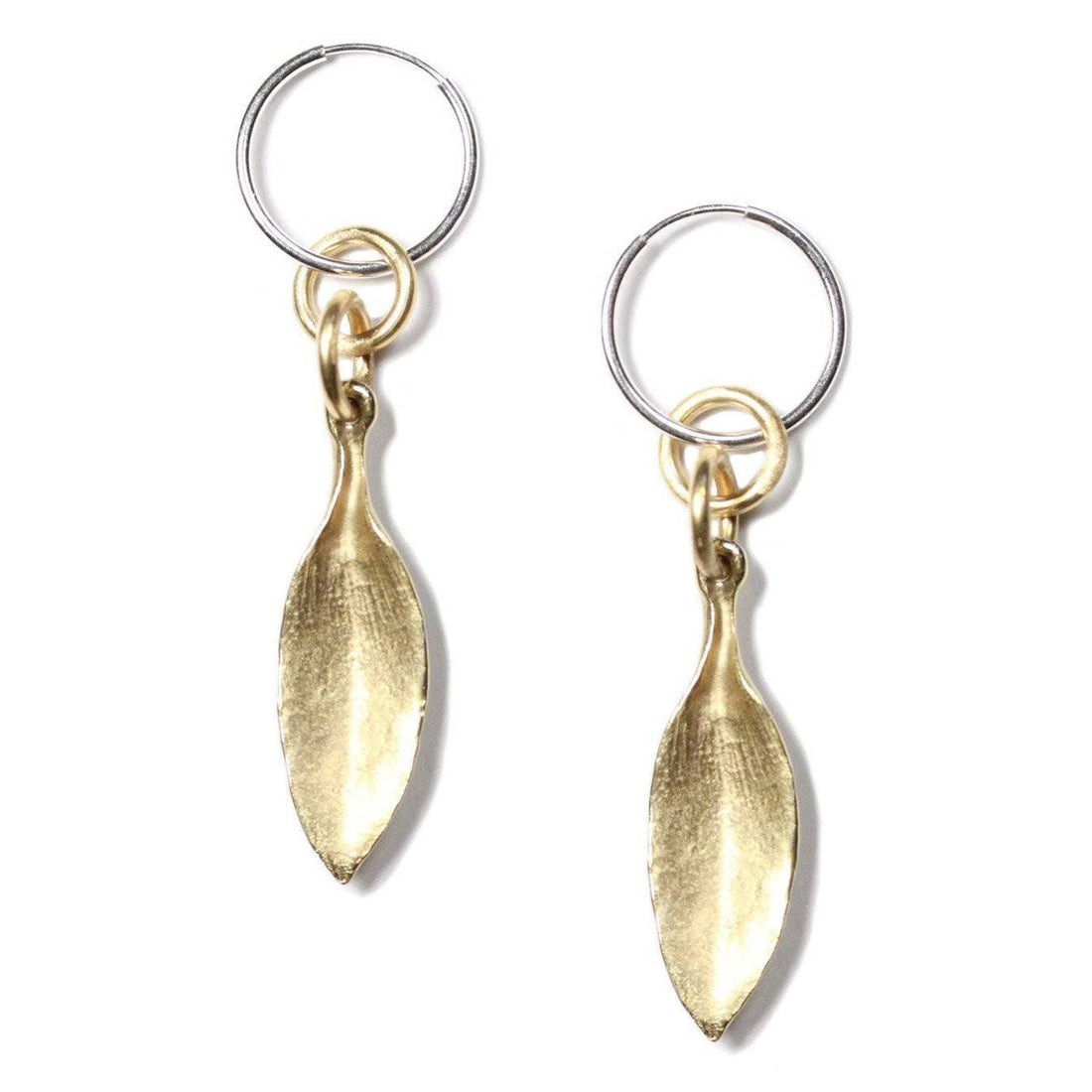 Long Leaf Earrings - Yellow Bronze