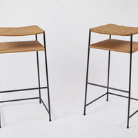 Grid Weave Danish Cord Bar Stool