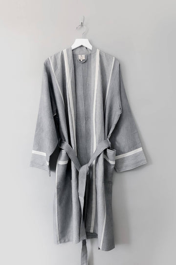 Grey Stripe Tribeca Long Bathrobe