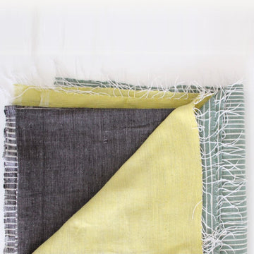 Stripes On Stripes Ethiopian Throw/ Hedge Green, Brown, Mustard