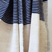 Stripes on Stripes Ethiopian Bedcover - Blue & White