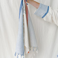 Ivory Blue Tribeca Hand Towel