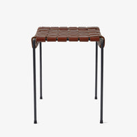 Double Rail Woven Leather Stool