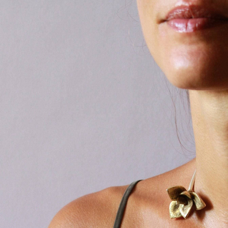 Bloom Neck Cuff - Brass