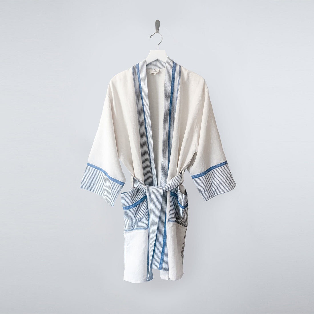 Ivory Blue Tribeca Short Bathrobe