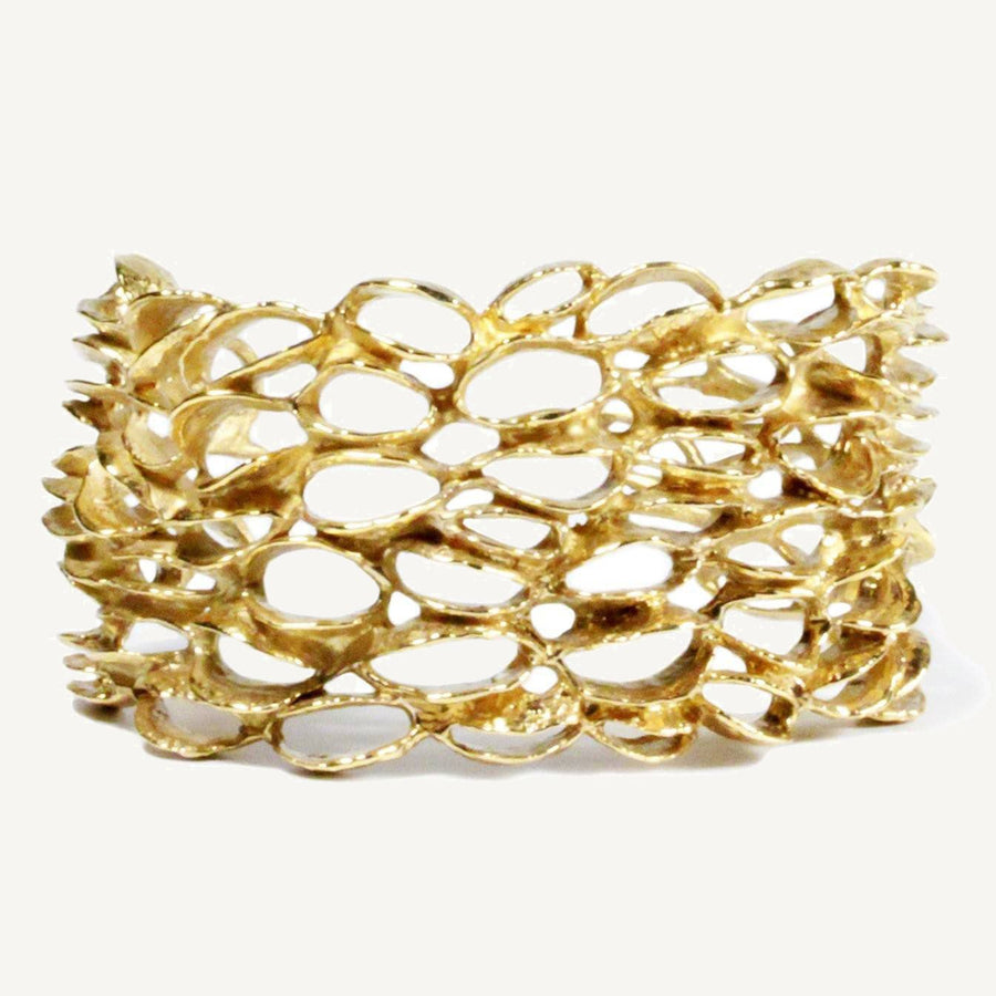 Xlarge Banksia Cuff Bracelet - Yellow Bronze