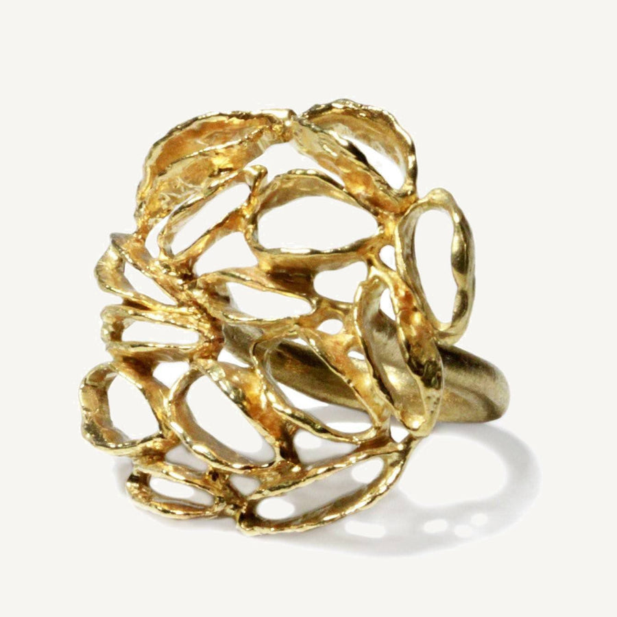 Banksia Medallion Ring - Yellow Bronze